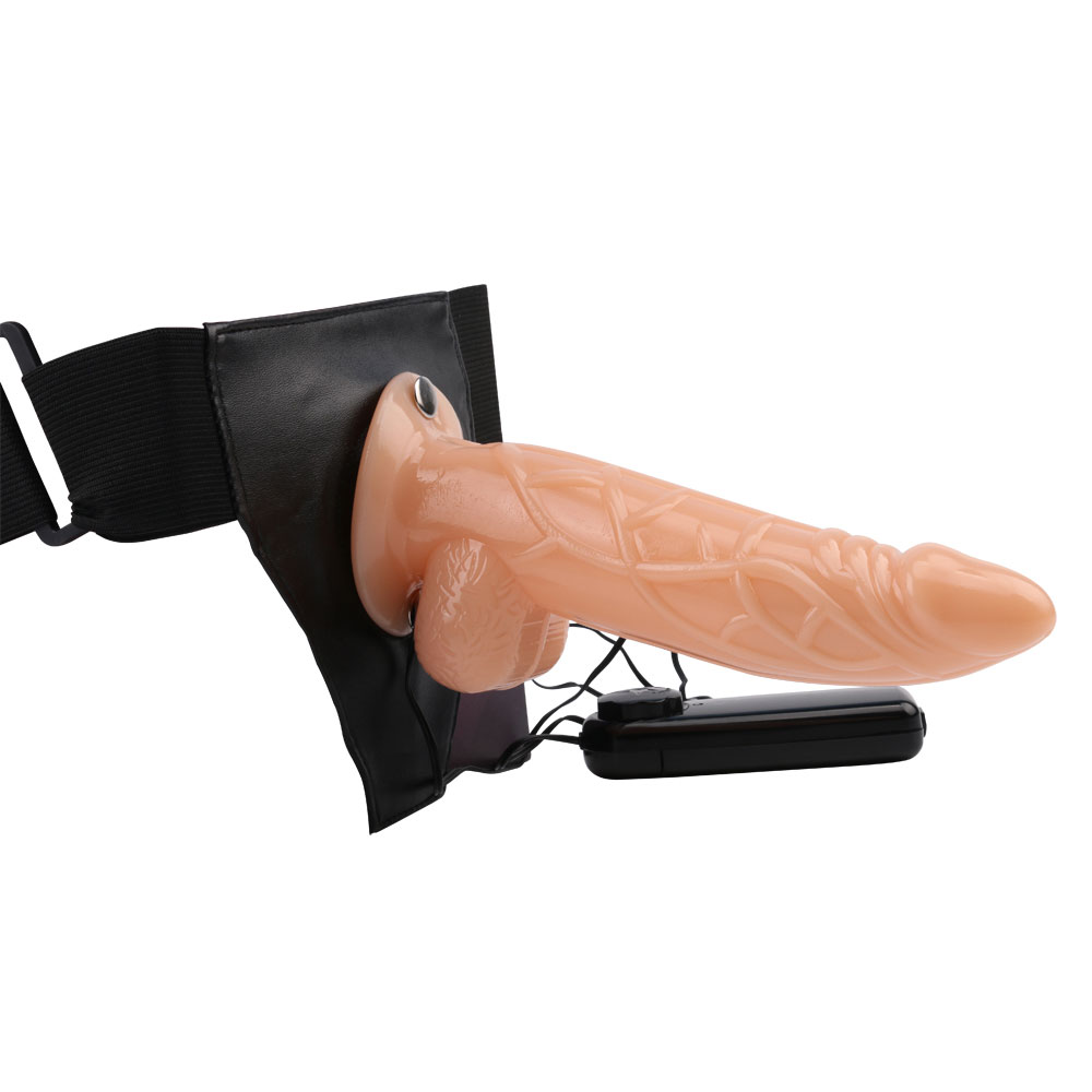 Kelių greičių vibruojantis tuščiaviduris dildo dirželis